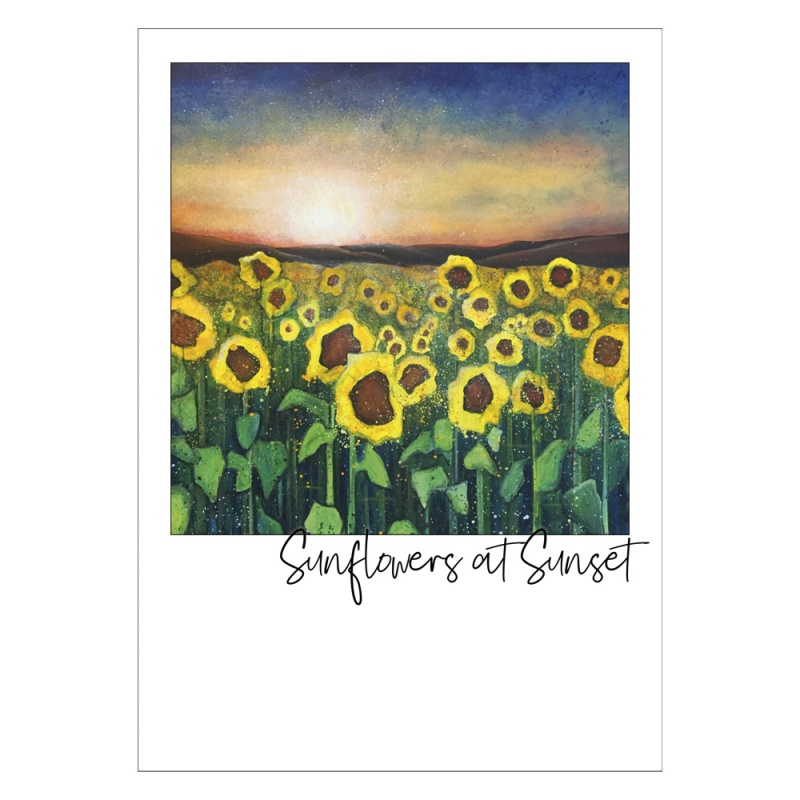 Sunflowers at Sunset Postcard
